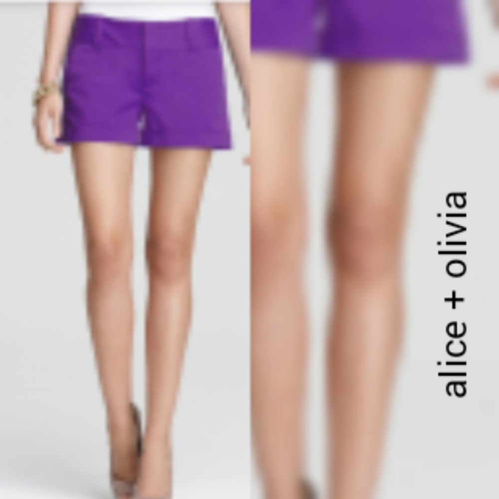 SOLD!!!Alice + Olivia size 10 Purple Cuffed Shorts